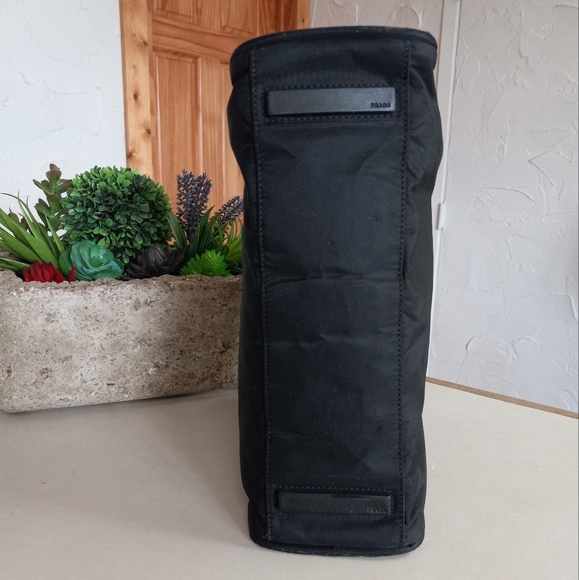 Prada Tessuto, Black Nylon Boston Satchel with Clochette and Combination Lock. - Picture 6 of 13